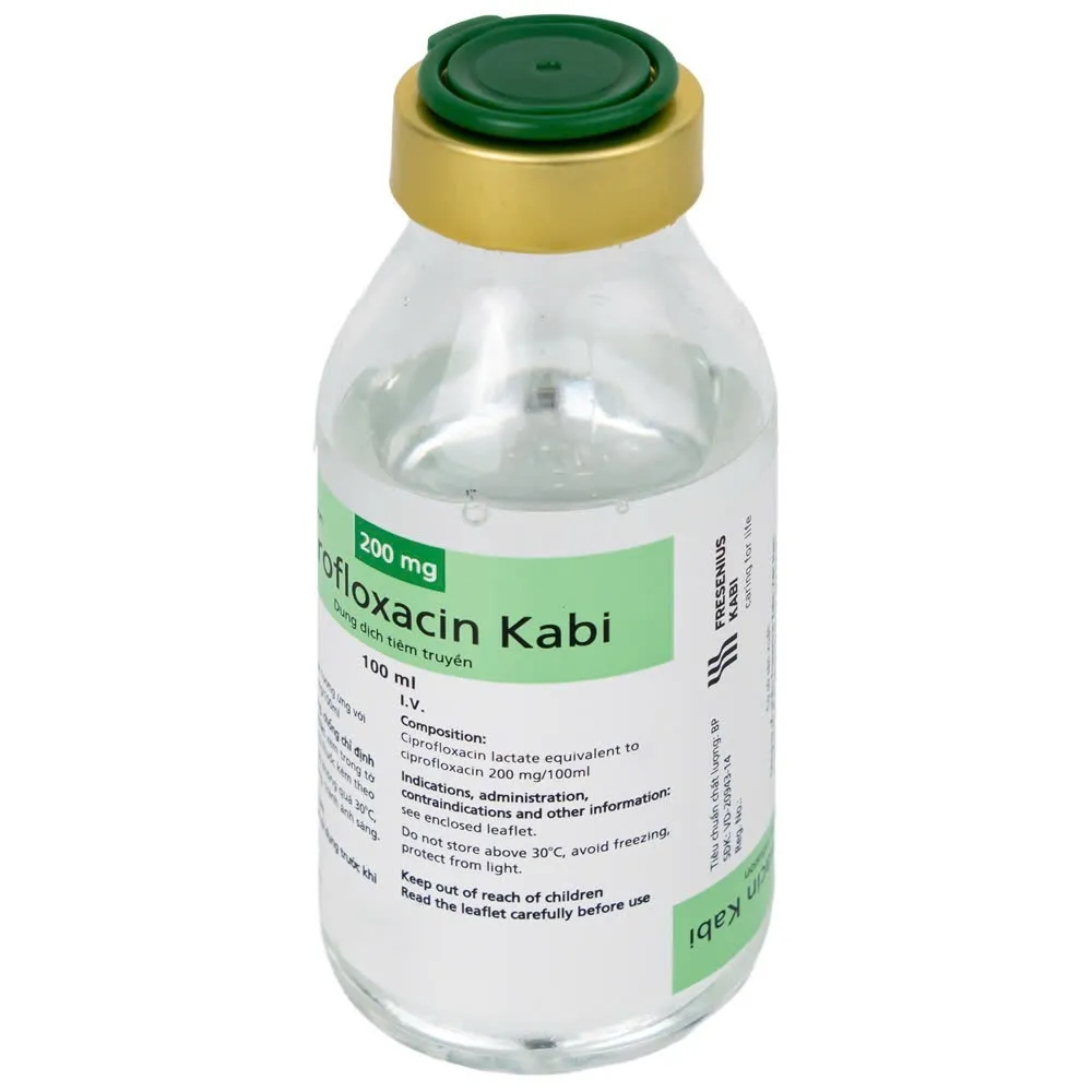 Ciprofloxacin truyền Kabi (C/100ml) – Thuốc kháng sinh truyền trị nhiễm khuẩn hiệu quả